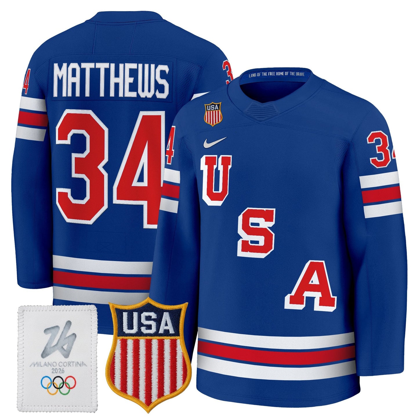 2026 USA Olympic Premium Hockey Jersey - All Stitched