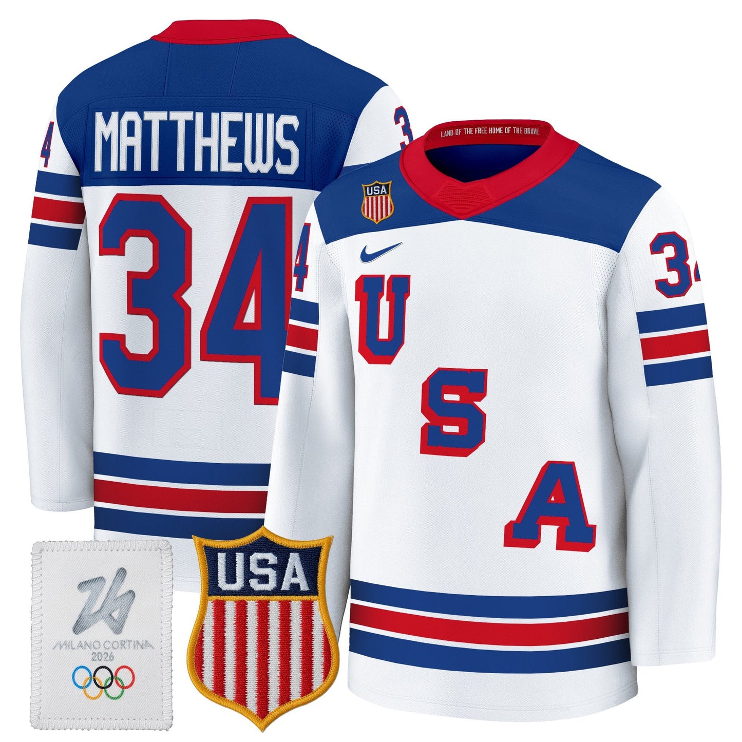 2026 USA Olympic Premium Hockey Jersey - All Stitched