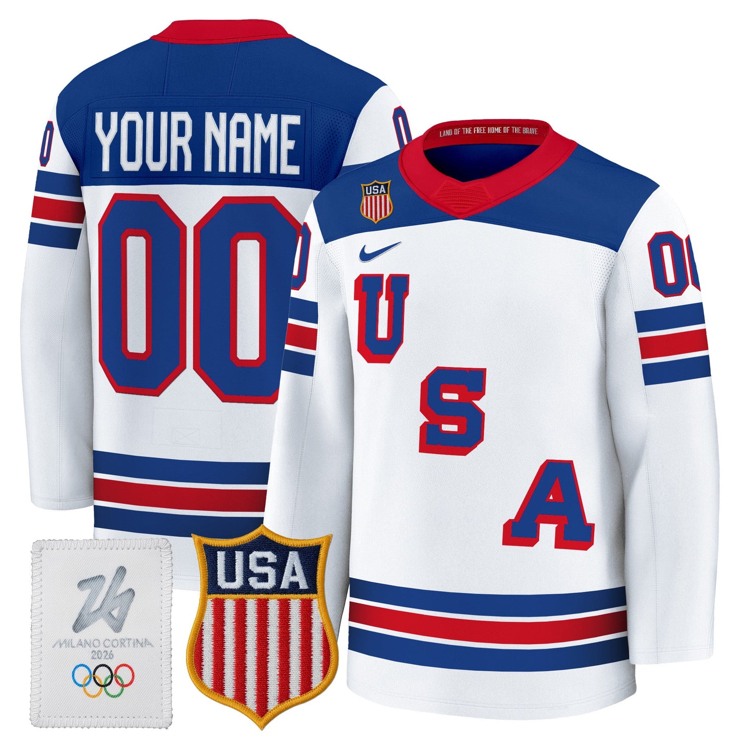 2026 USA Olympic Premium Custom Hockey Jersey - All Stitched