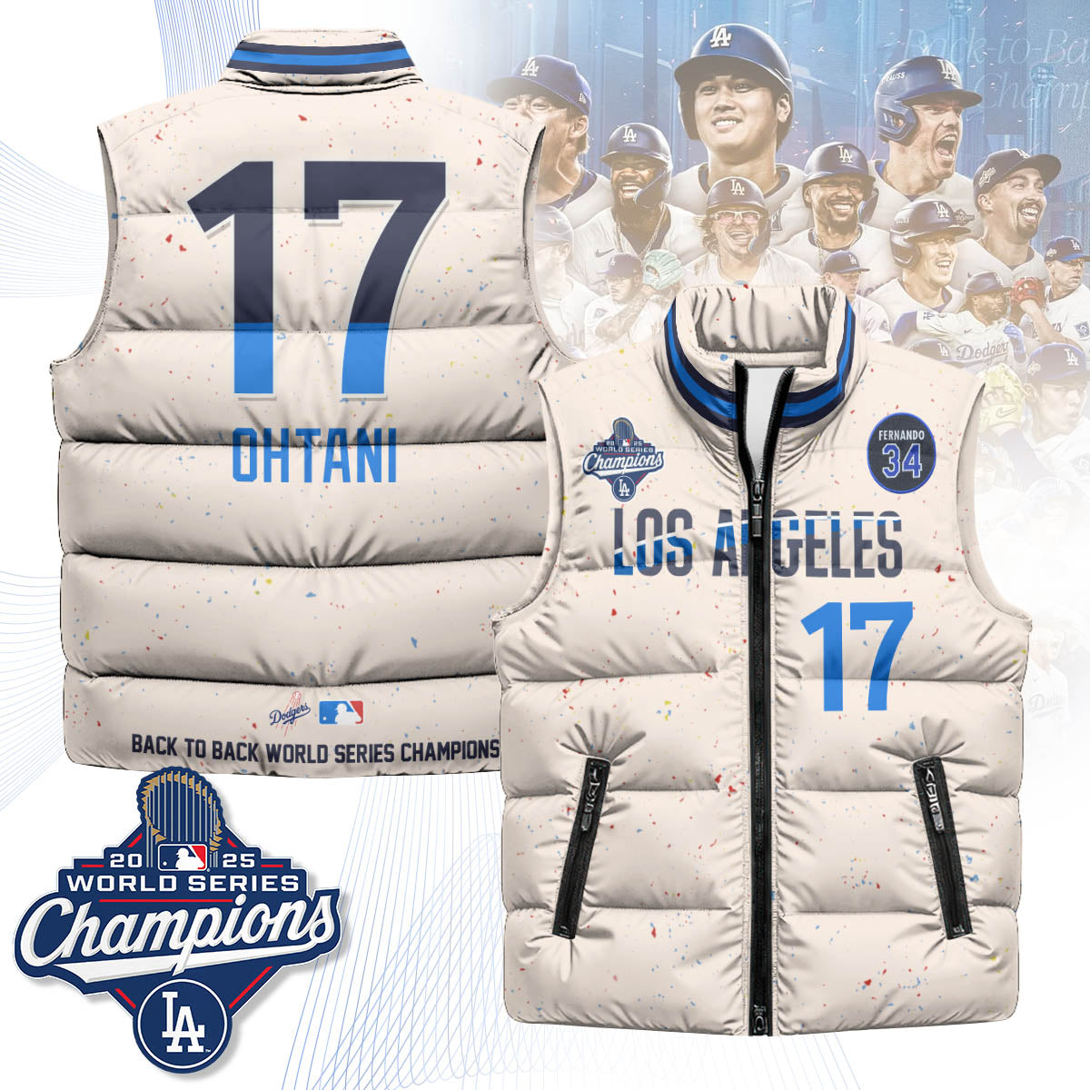 LAD 2025 World Series Champions Puffer Vest