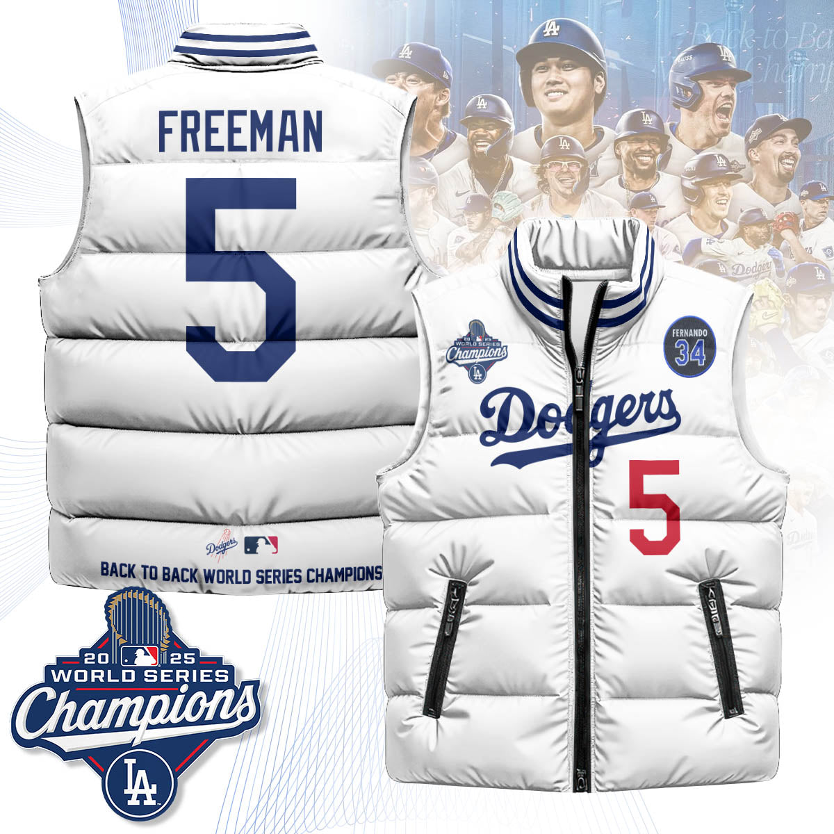 LAD 2025 World Series Champions Puffer Vest