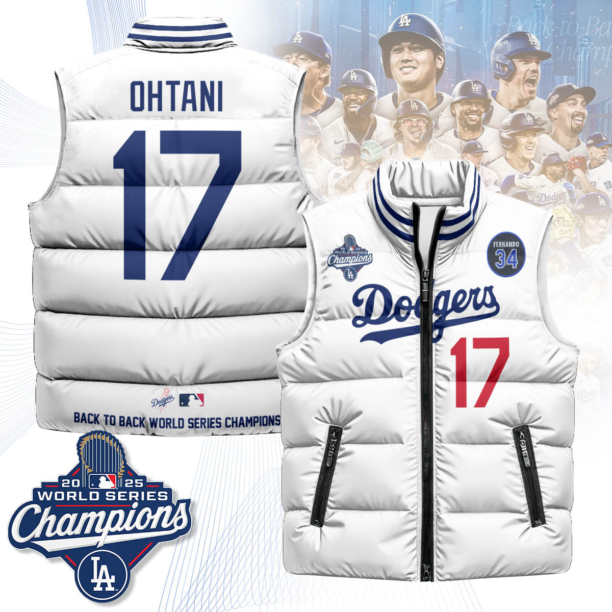 LAD 2025 World Series Champions Puffer Vest