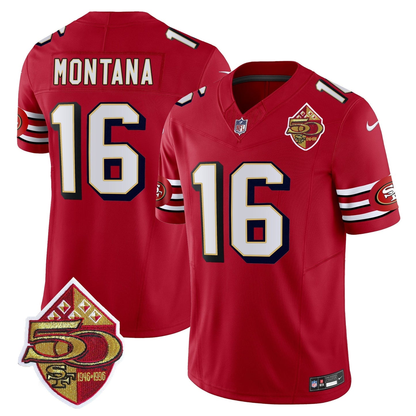 49ers 1996 Throwback Vapor Limited Jersey - All Stitched